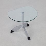 Postmodern side table in metal & glass, 1980s