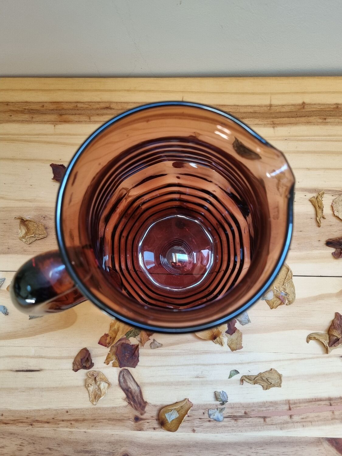 Vintage green blown carafe