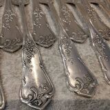 12 silver-plated metal table forks by Boulenger in the Louis XV style, demi-rich.