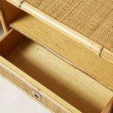 Pair of Italian bedside tables Dal Vera bamboo rattan brass 1970