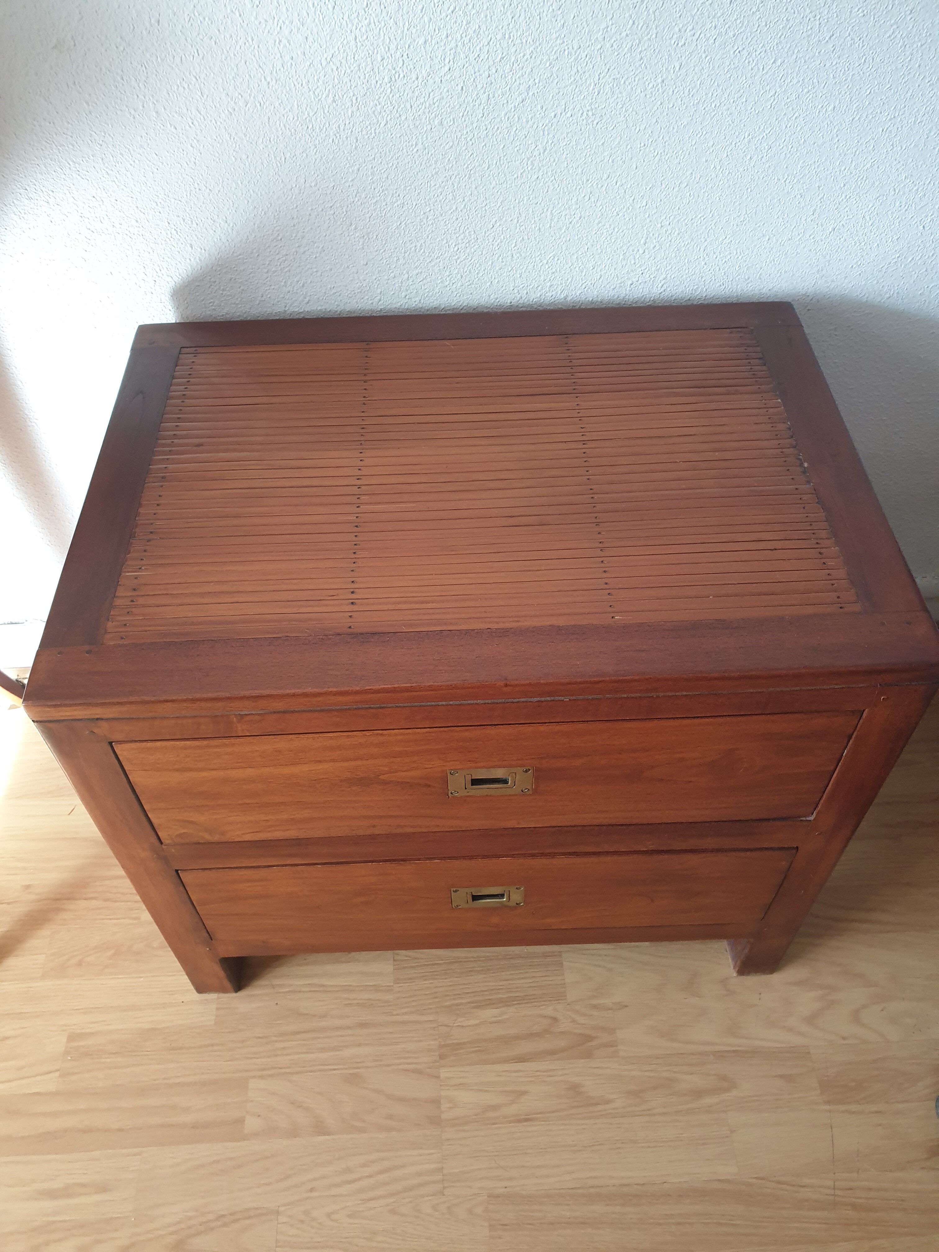 Commode danoise teck et rotin