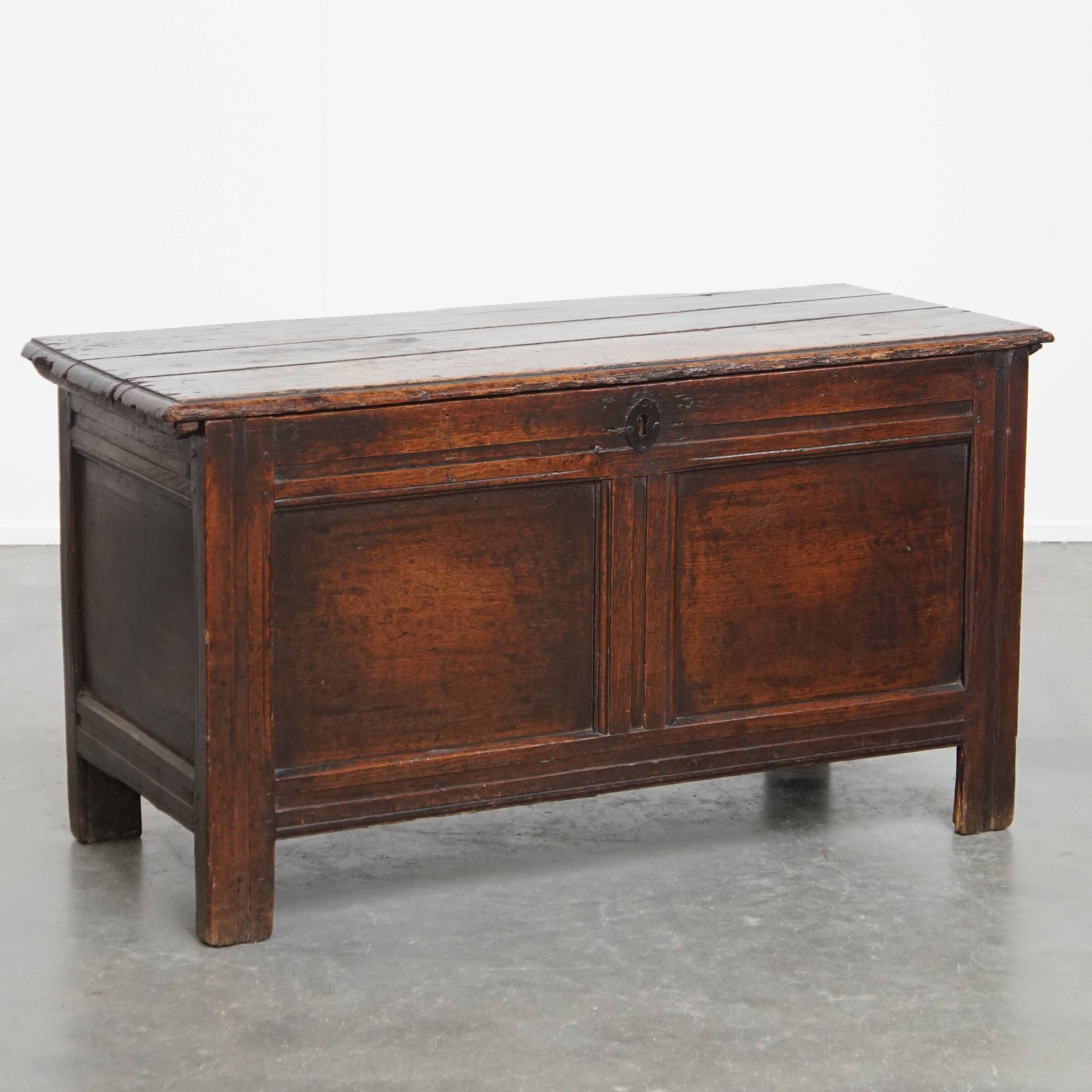Antique 17th-century English oak chest