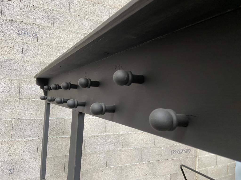 Vintage wooden restaurant cloakroom