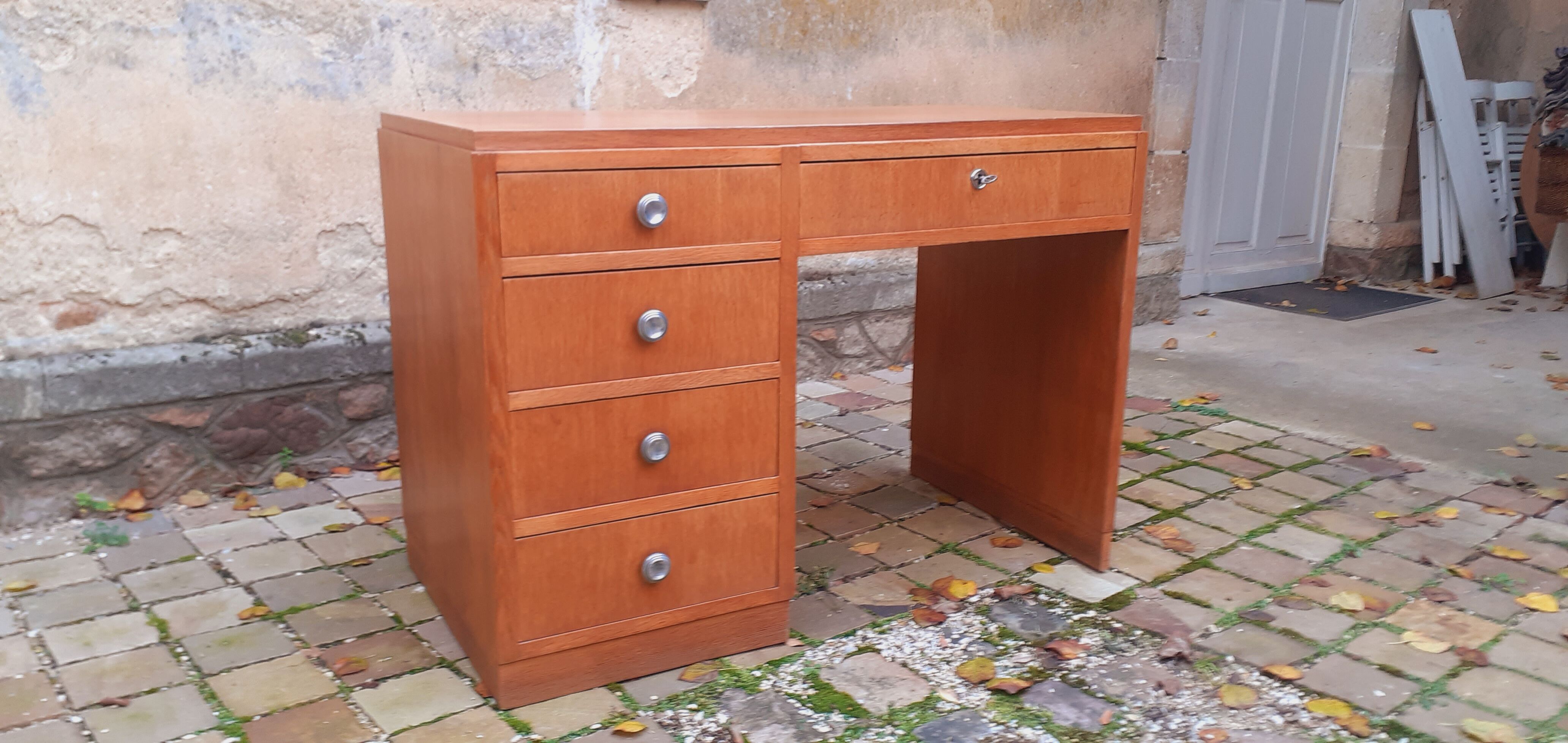 Vintage desk 40s in light oak