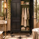 Renovated black Art Deco Parisian wardrobe