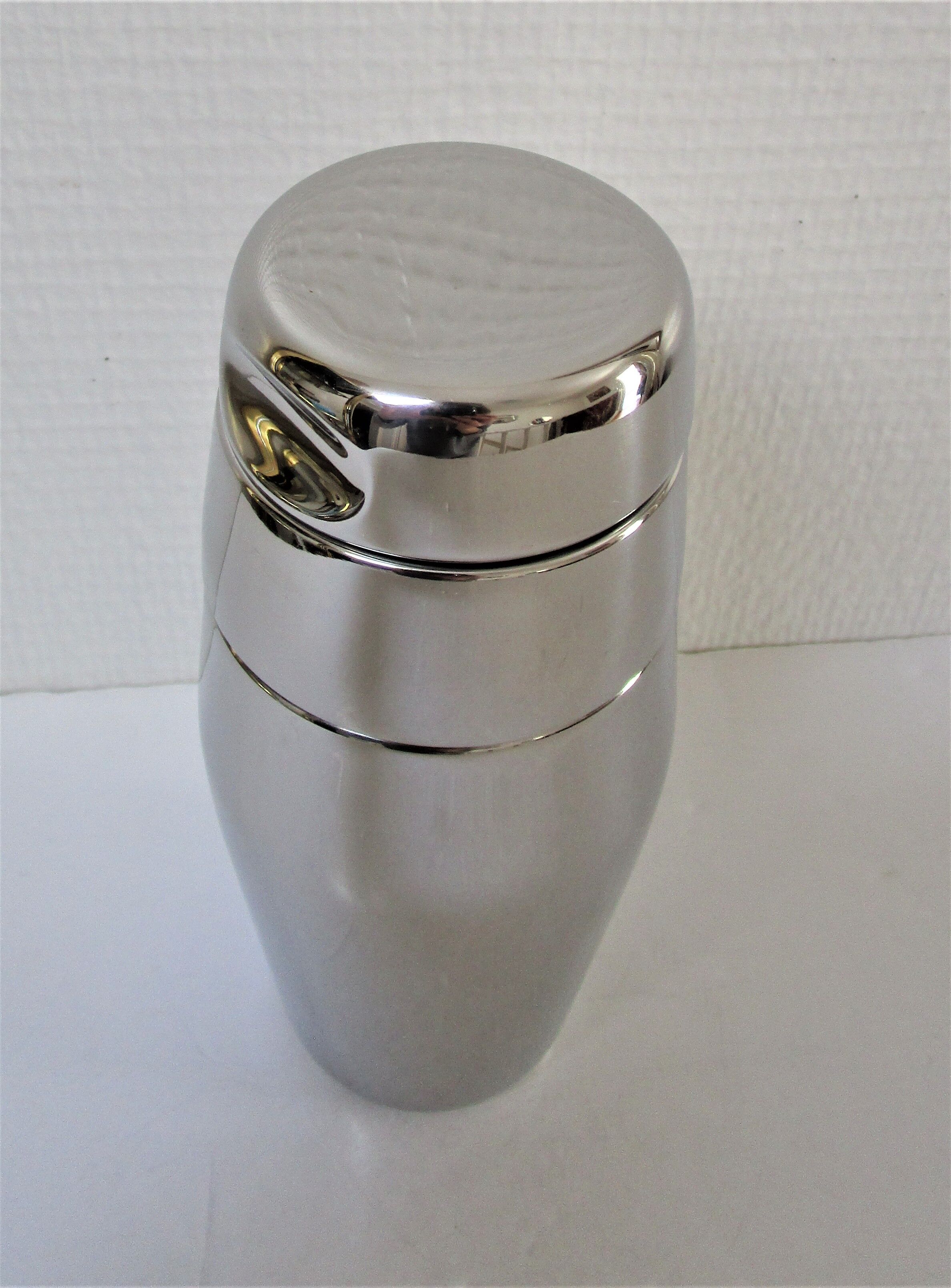 Alessi bar shaker design Mazzeri Massoni vintage stainless steel shiny