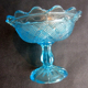 Wooden cup blue gridded glass: Vallérysthal or Portieux