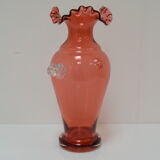 Art Czech glass vase, by Glasswork Novy Bor, 1950s