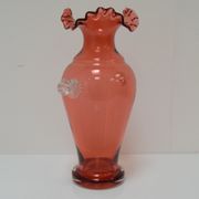 Art Czech glass vase, by Glasswork Novy Bor, 1950s