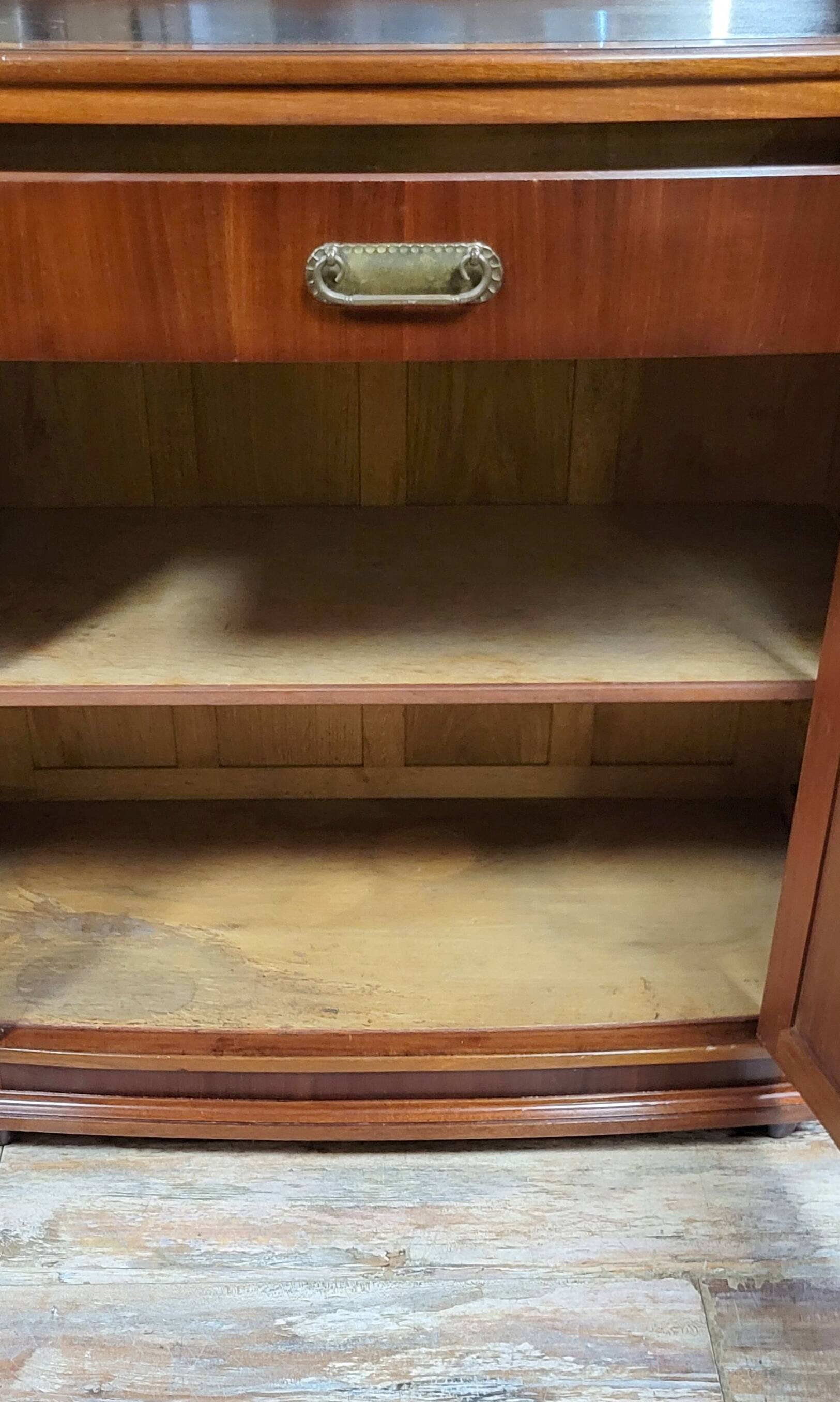 Ecole de Nancy : Grand buffet bibliothèque époque Art Nouveau en acajou