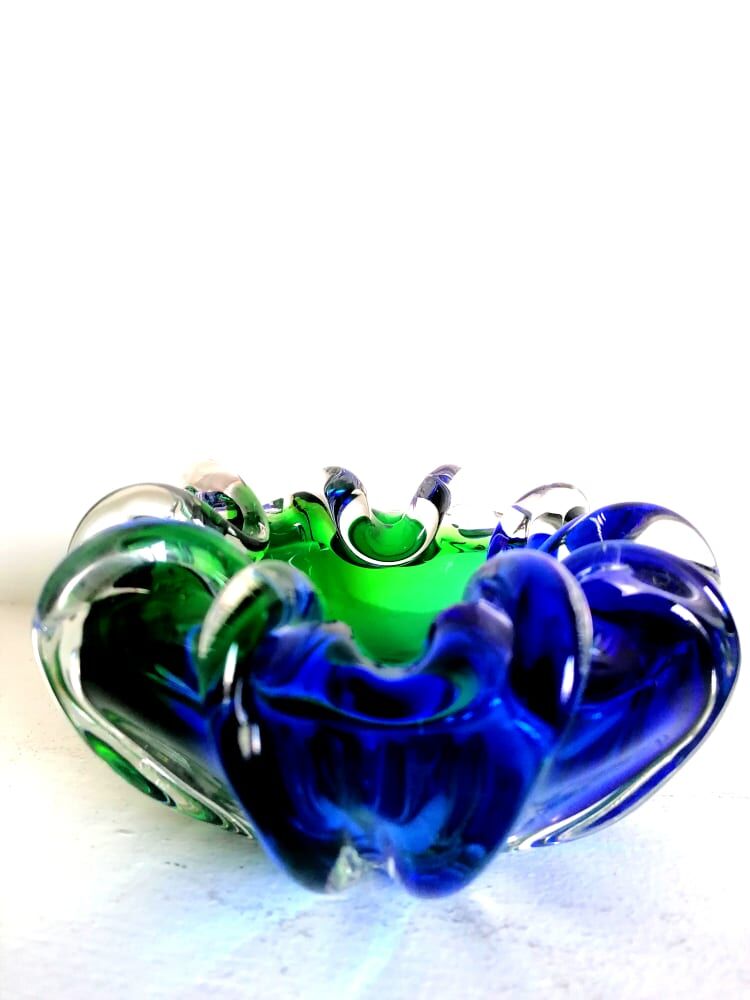 Cobalt blue Murano ashtray 1970