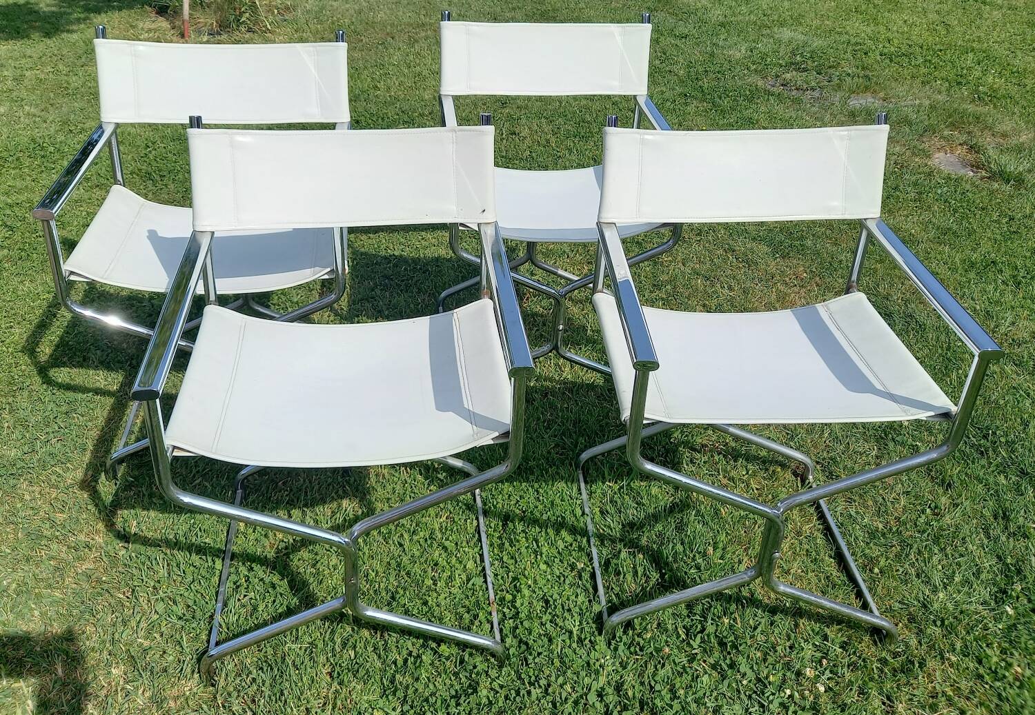 4 vintage charm leather director's armchairs