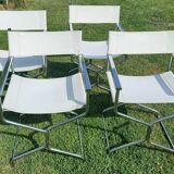 4 fauteuils cuir charme vintage metteur en scène