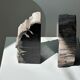 Black petrified wood bookend H17 L17 P6