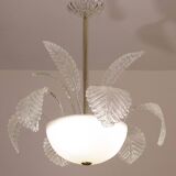 Luxury Barovier & Toso Chandelier, Murano Pulegoso Glass, 1950s