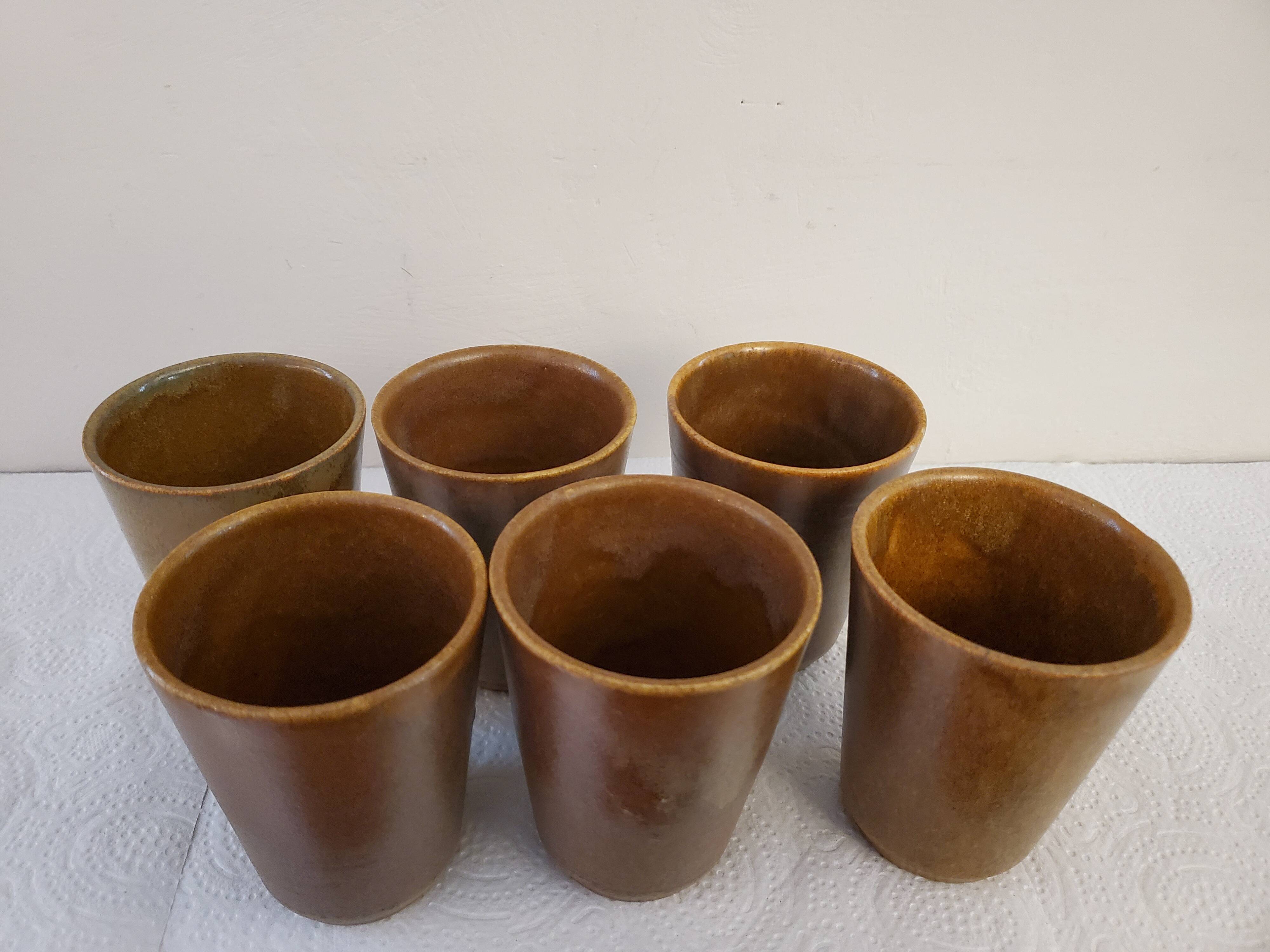 70's sandstone mugs