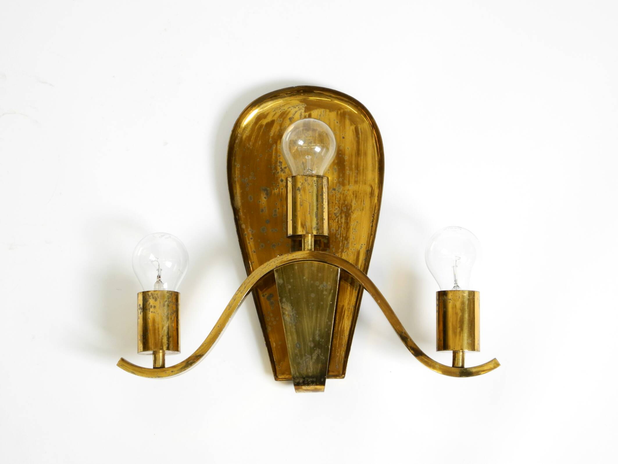 Large heavy Mid Century brass wall light from a German church