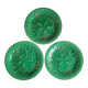 Three green slip plates