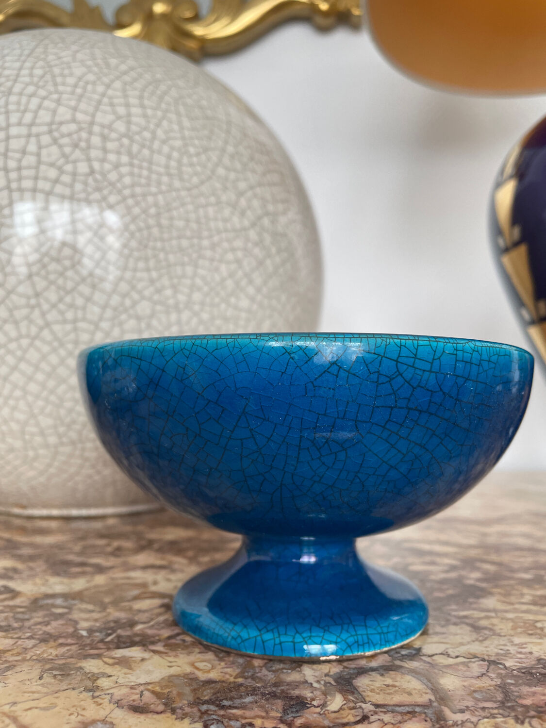 Art Deco cracked ceramic cup