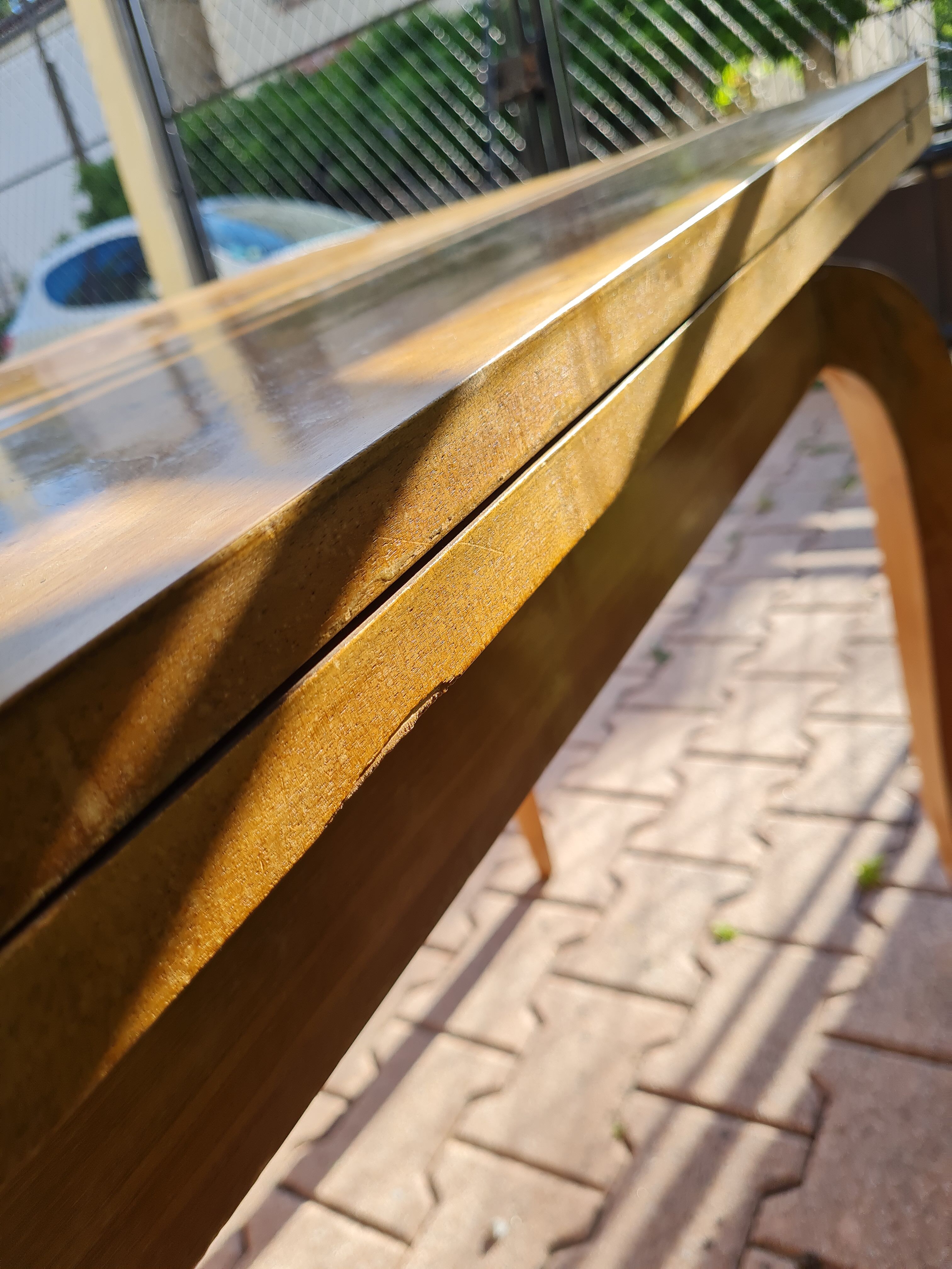 table wallet veneer wood 50s