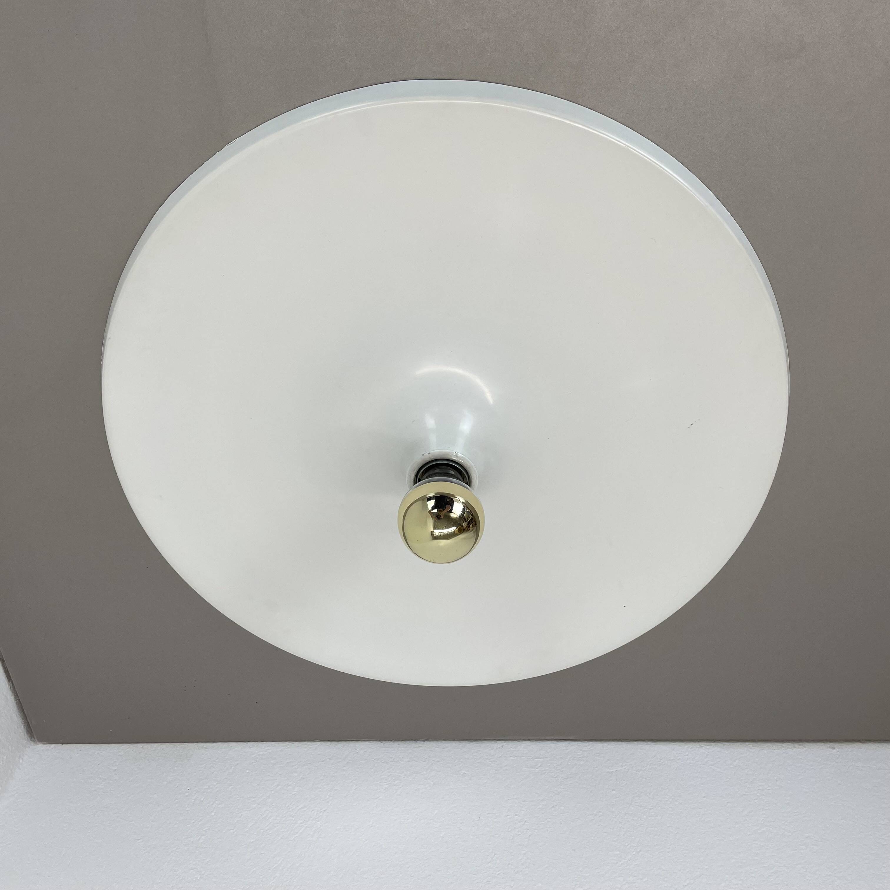 Rare white 52cm Disc Wall Light by Honsel, Germany 1970s