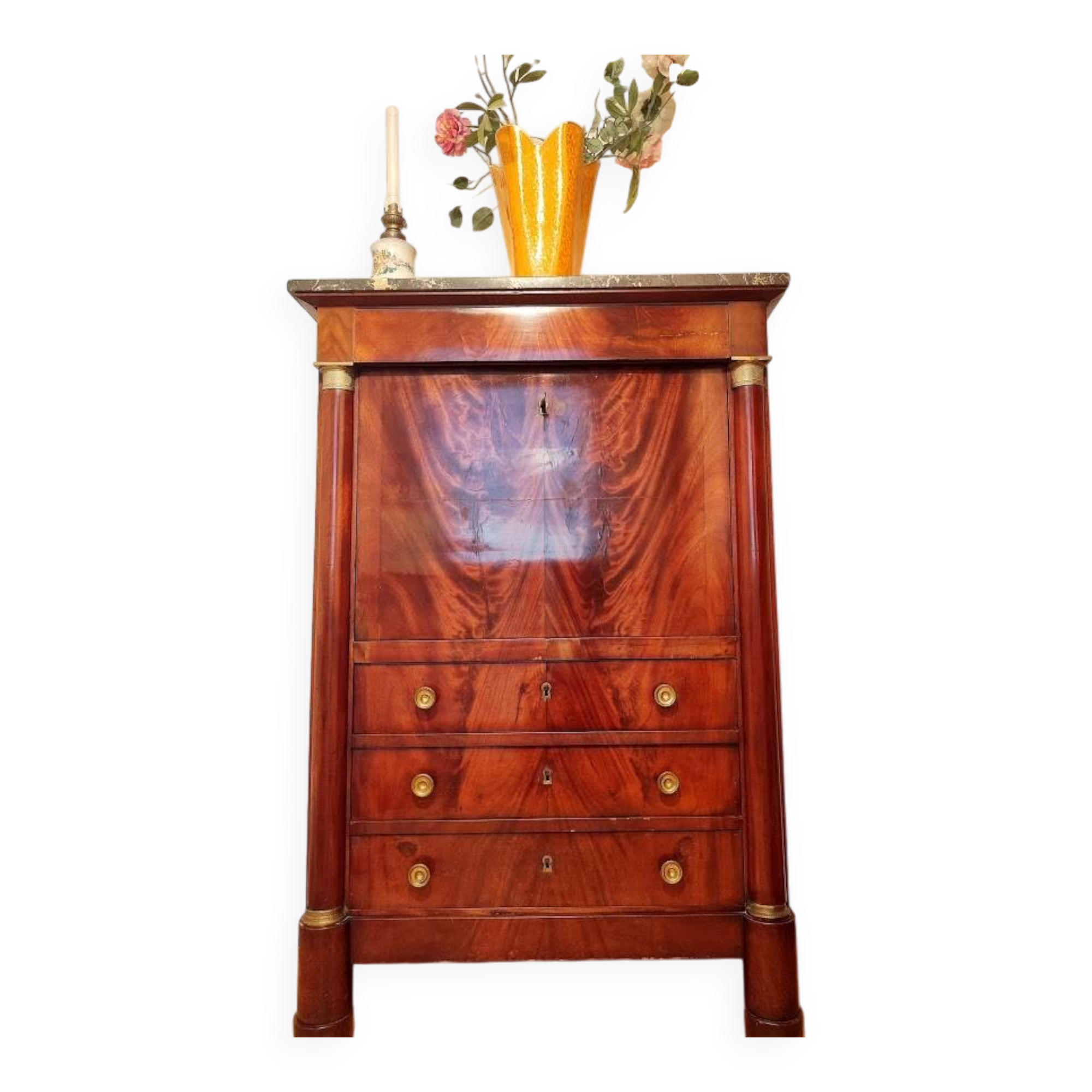 Empire secretary with openwork.