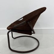 Fauteuil boule vintage en daim par Lusch & Co., 1970s