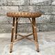 Vintage side table in bohemian old rattan wicker 1950
