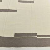 Kilim Gray Beige Ethnic Pattern Vintage Kilim Rug, 282x395Cm