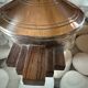 art deco steel wood sugar bowl