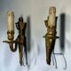 Pair of vintage gold wall sconces – Louis XVI style – Lighting fixture