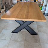 Solid Oak & IPN Steel Table - 200 x 100 - Artisan Creation