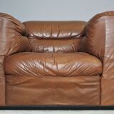 Cognac leather armchairs by BL Arredamenti, 1970s, set of 4