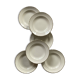 Set of 6 deep plates in old white and gold earthenware Moulin des loups Orchies ACC-6037