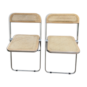 Plia chairs by Castelli in wood and cane.