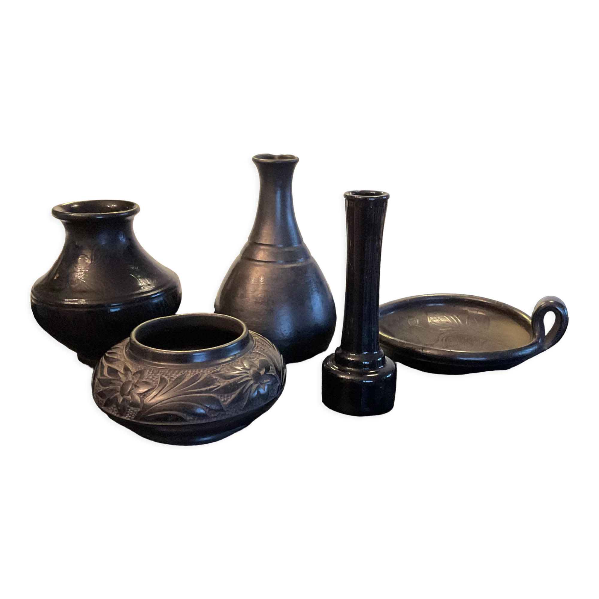 Series of 5 vintage vases