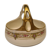 Empty pocket Limoges porcelain BS floral frieze decoration basket shape