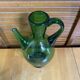 Old pitcher jug empoli bubbled green glass italy vintage