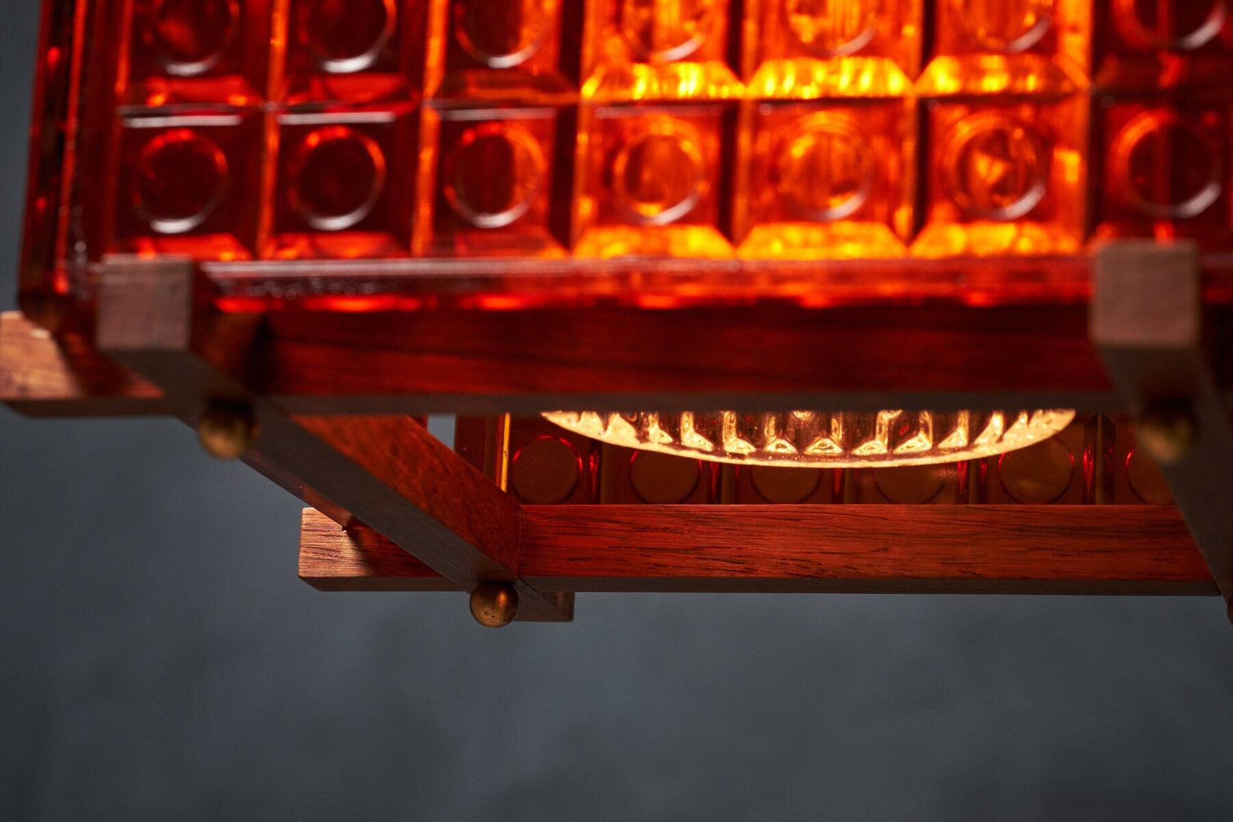 Mid-Century Suspension in Orange Crystal, Denmark