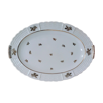 Oval serving dish in Limoges art porcelain