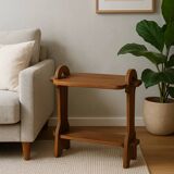 Table d’appoint brutaliste en bois exotique, 50’s.