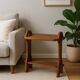 Brutalist side table in exotic wood, 50s.