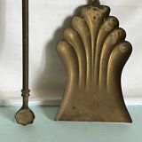 Accessoires de cheminée anciens en laiton