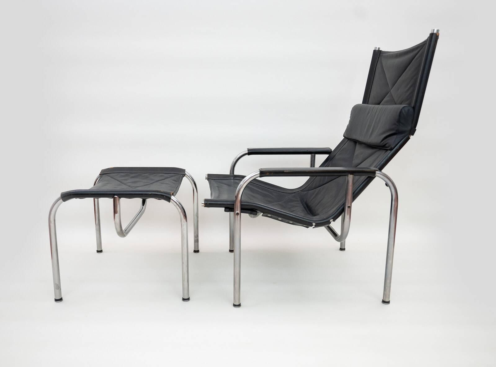 He1106 Lounge Chair with Ottoman by Hans Eichenberger for Strässle, 1970s