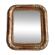 Miroir Louis-Philippe en bois et stuc doré à décor floral, XIXe,  43x38 cm