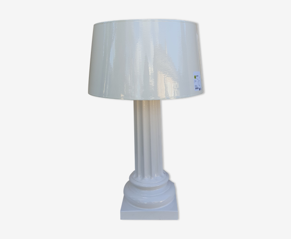 Lampe colonne en céramique blanche