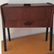 Scandinavian teak sewing bakset from the 1960s