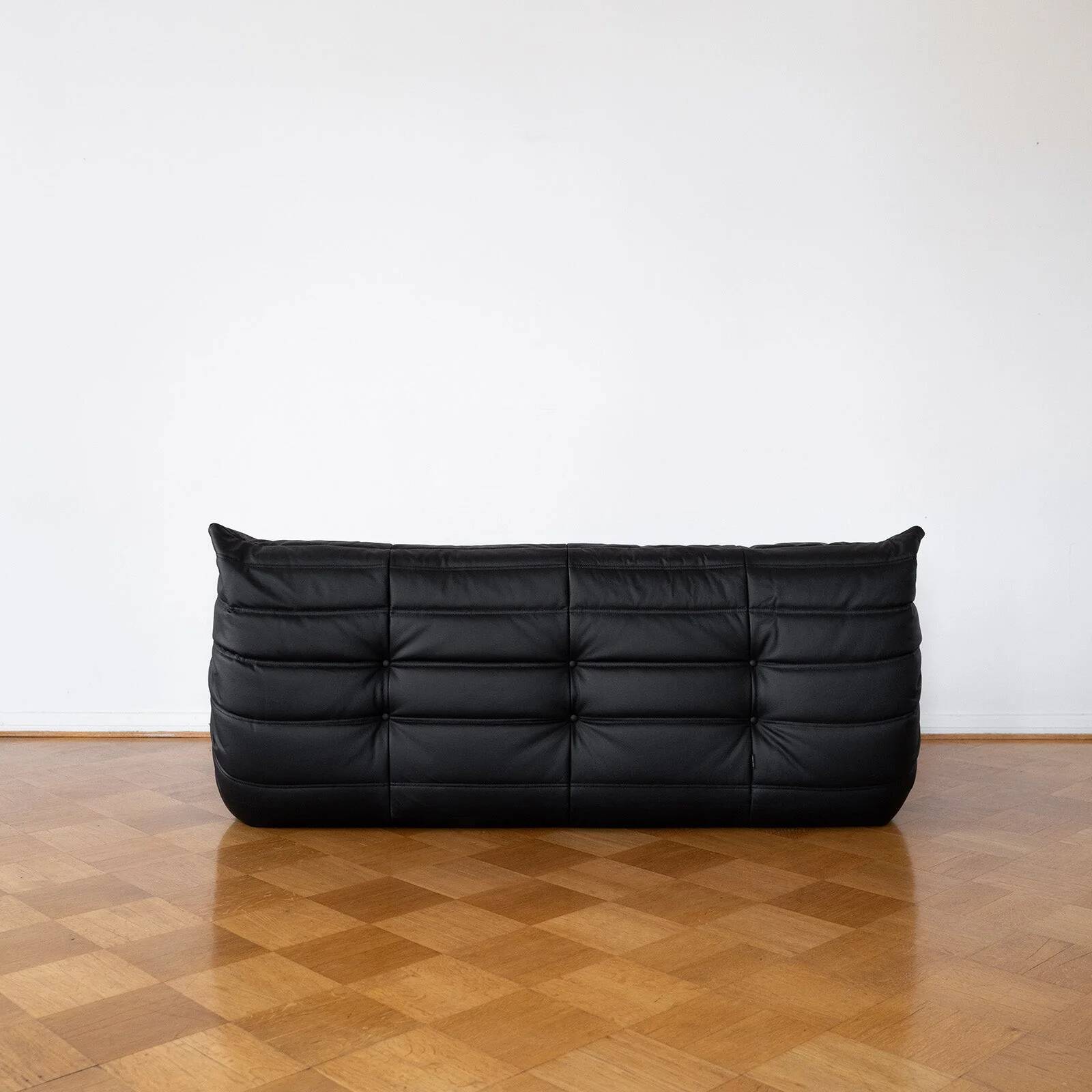Black leather 3-seater Togo sofa by Michel Ducaroy