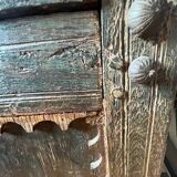 Coffre ancien iranien en bois massif - fabriqué à la main