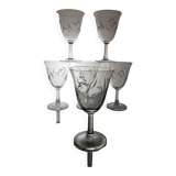 Set of 6 glasses of water / wine 60s